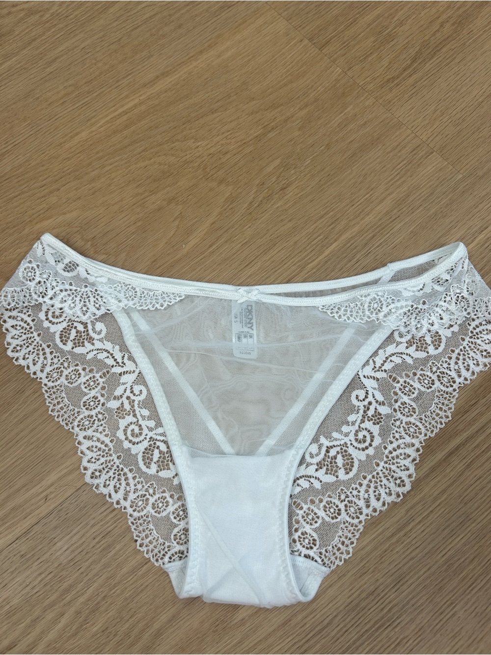 Dkny White Lace Sheer Panty S